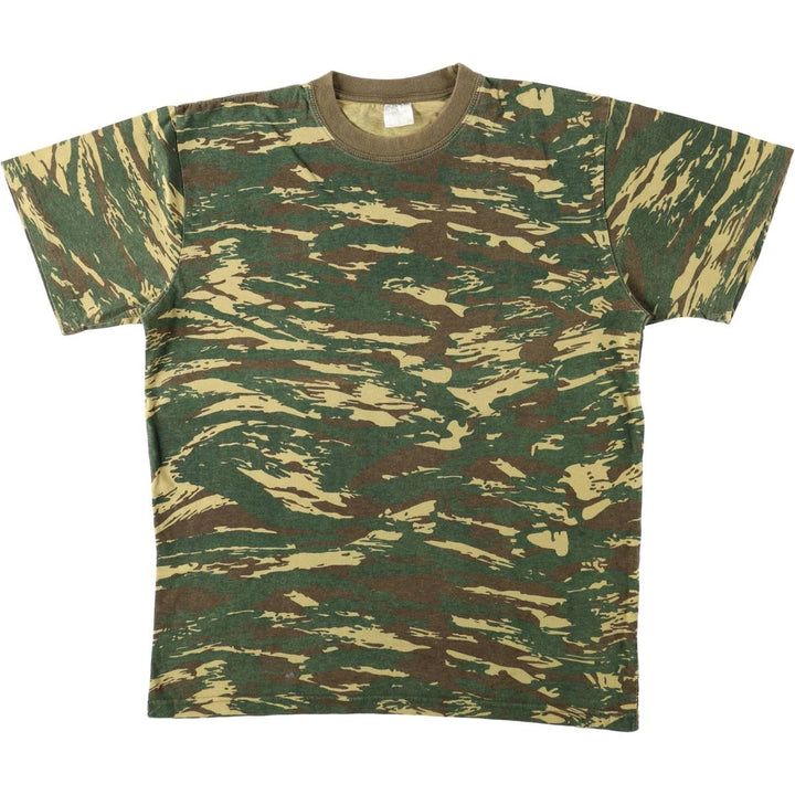 ARMYMANIA Camouflage Pattern Tiger Stripe Camo Print T-Shirt (Women's Size L) unclear Khaki type Vintage Second Hand