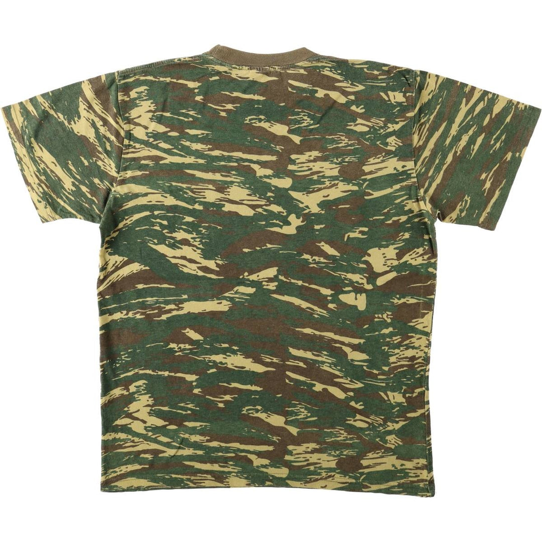 ARMYMANIA Camouflage Pattern Tiger Stripe Camo Print T-Shirt (Women's Size L) unclear Khaki type Vintage Second Hand