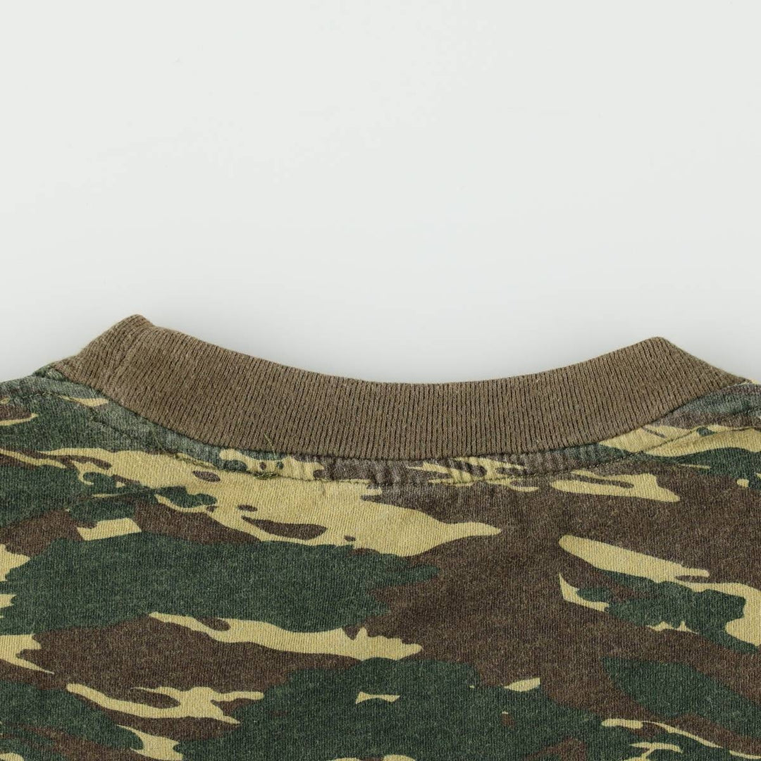 ARMYMANIA Camouflage Pattern Tiger Stripe Camo Print T-Shirt (Women's Size L) unclear Khaki type Vintage Second Hand