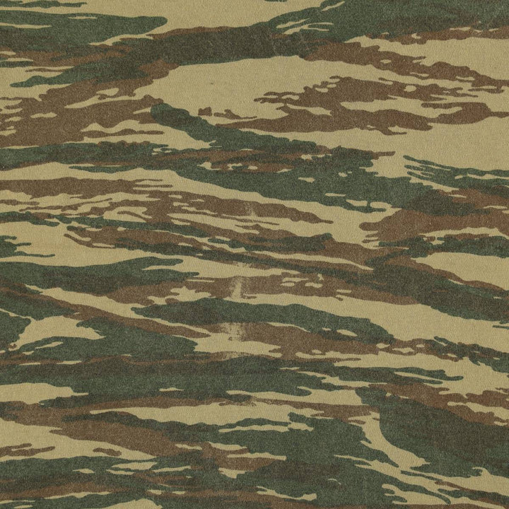JOKER'S Camouflage Pattern Tiger Stripe Camo Print T-Shirt (Women's Size L) cotton Khaki type Vintage Second Hand
