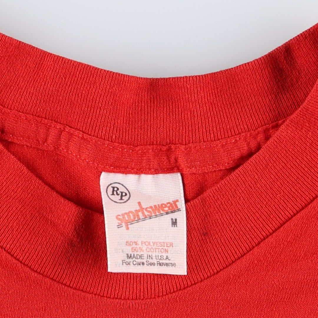 70s-80'S sportswear souvenir T-shirt, made in USA, women's size M equivalent, vintage. polyester red type Vintage Second Hand