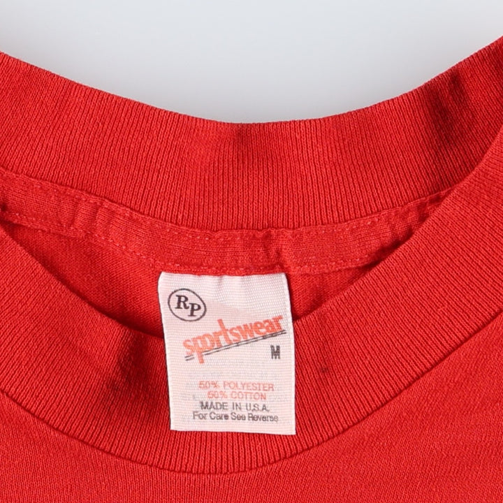 70s-80'S sportswear souvenir T-shirt, made in USA, women's size M equivalent, vintage. polyester red type Vintage Second Hand