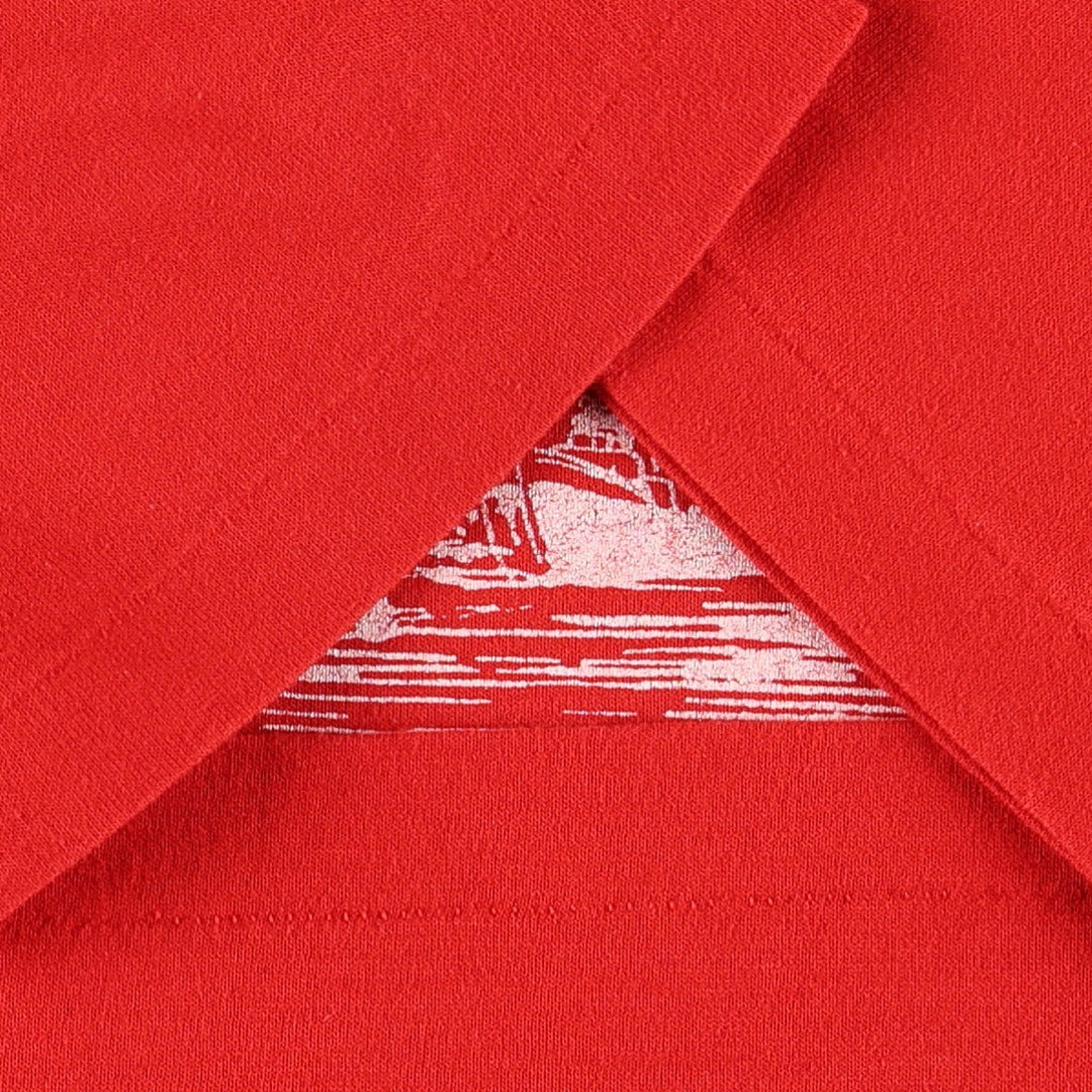 70s-80'S sportswear souvenir T-shirt, made in USA, women's size M equivalent, vintage. polyester red type Vintage Second Hand