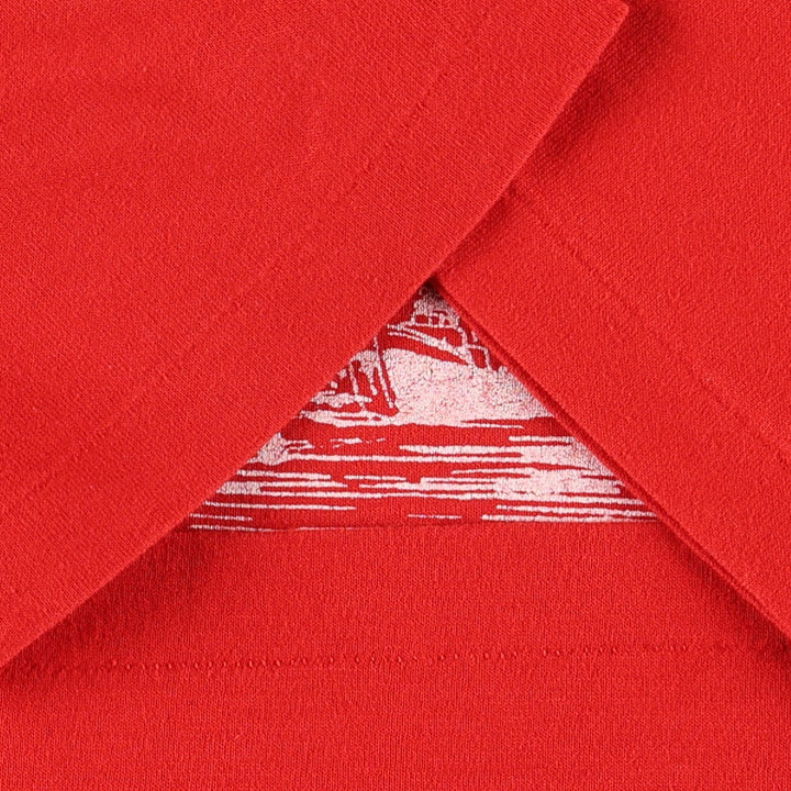 70s-80'S sportswear souvenir T-shirt, made in USA, women's size M equivalent, vintage. polyester red type Vintage Second Hand