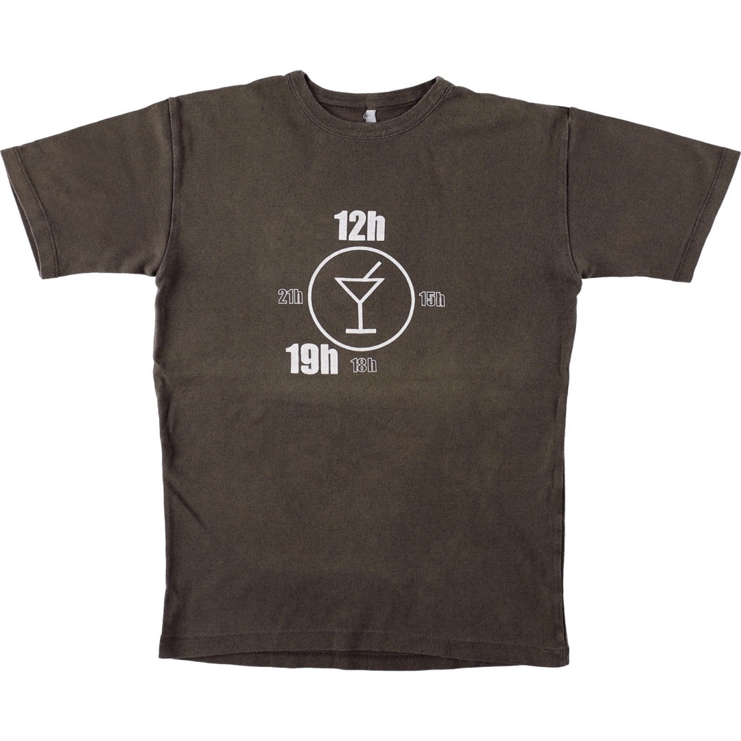 Printed T-shirt, Women's size M cotton brown type Vintage Second Hand