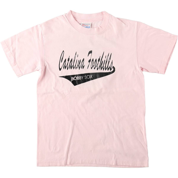 90'S Hanes Print T-Shirt, Made in USA, Men's Size S (Equivalent), Vintage cotton pink type Vintage Second Hand