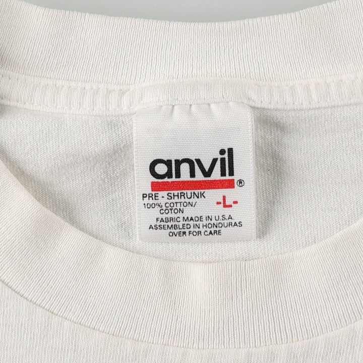 90'S Anvil Print T-Shirt, Women's Size L (approx.), Vintage cotton white type Vintage Second Hand