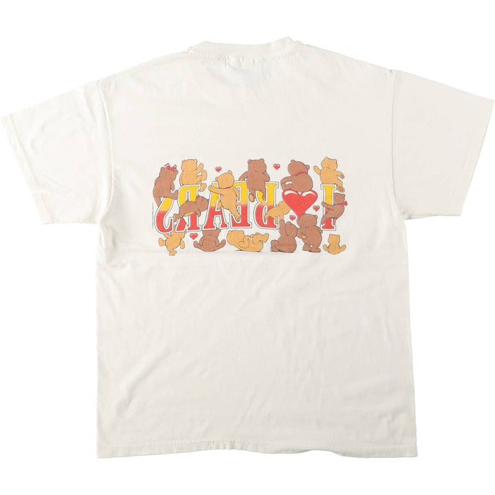 90s-00'S Hanes Teddy Bear Pattern Print T-Shirt, Men's Size L (approx.), Vintage cotton white type Vintage Second Hand