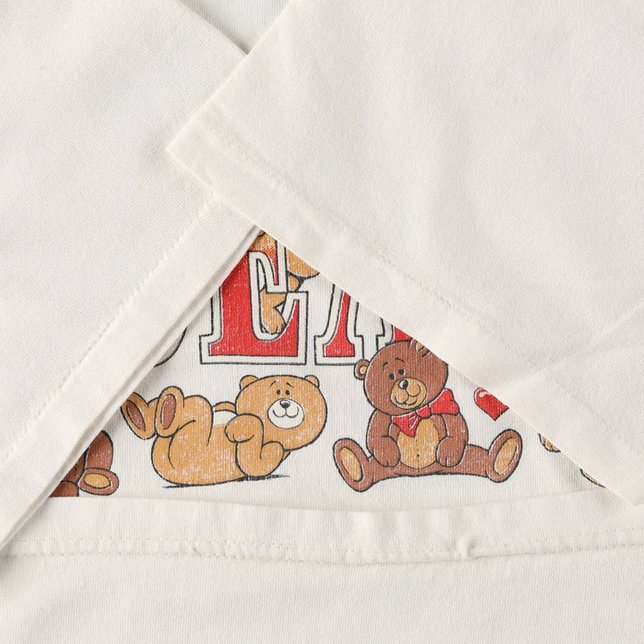 90s-00'S Hanes Teddy Bear Pattern Print T-Shirt, Men's Size L (approx.), Vintage cotton white type Vintage Second Hand