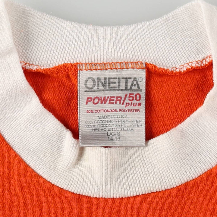 90'S ONEITA Boy Scout Tiger Pattern Print T-Shirt, Made in USA, Women's Size S (approx.), Vintage cotton orange type Vintage Second Hand