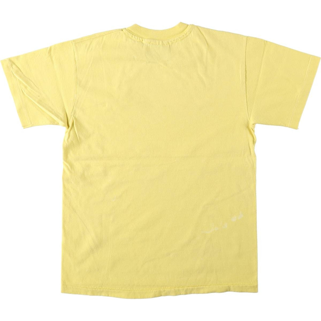 90'S Hanes Print T-Shirt, Made in USA, Men's Size S (Equivalent), Vintage cotton lemon yellow Vintage Second Hand