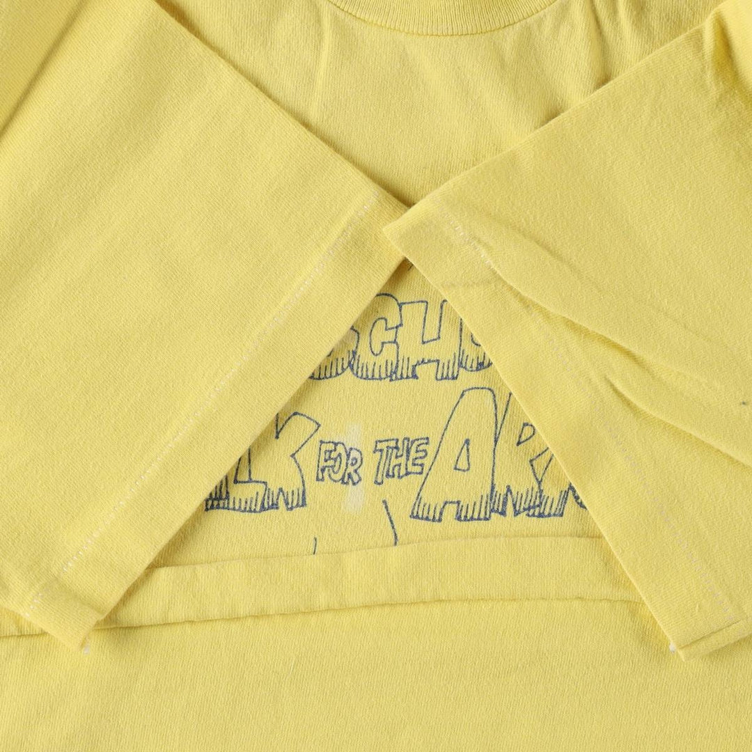 90'S Hanes Print T-Shirt, Made in USA, Men's Size S (Equivalent), Vintage cotton lemon yellow Vintage Second Hand