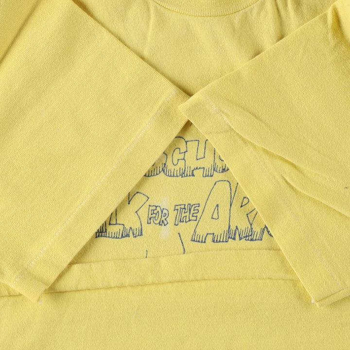 90'S Hanes Print T-Shirt, Made in USA, Men's Size S (Equivalent), Vintage cotton lemon yellow Vintage Second Hand
