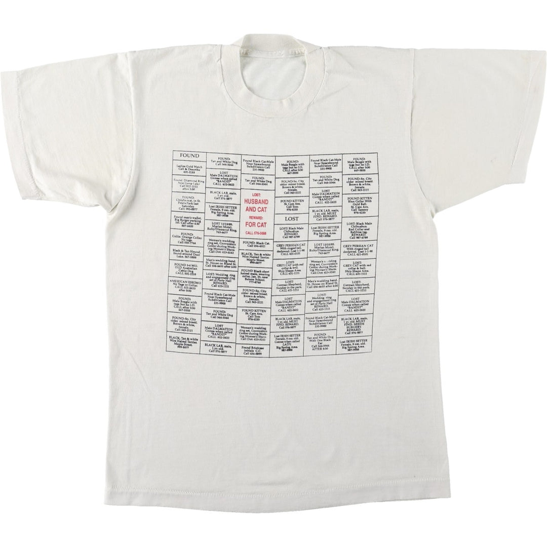 Vintage Printed T-shirt, Women's Size S unclear white type Vintage Second Hand