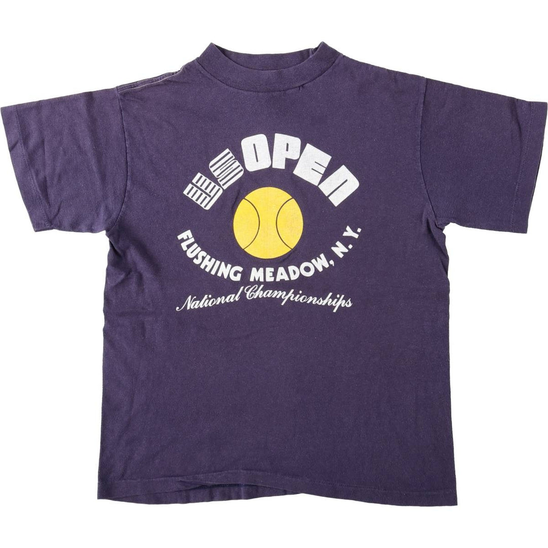 80s-90'S Anvil US Open Sports Print T-Shirt, Made in USA, Women's Size M (approx.), Vintage cotton navy blue type Vintage Second Hand