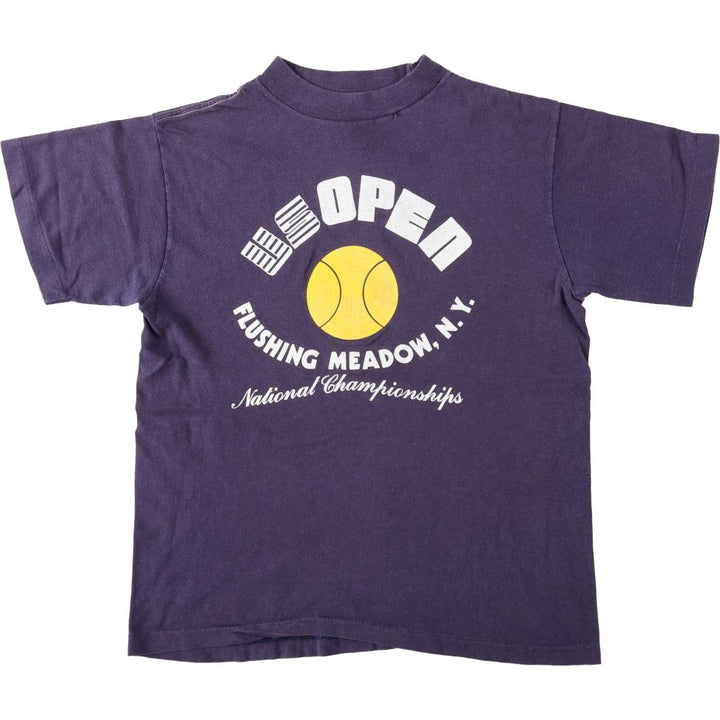 80s-90'S Anvil US Open Sports Print T-Shirt, Made in USA, Women's Size M (approx.), Vintage cotton navy blue type Vintage Second Hand
