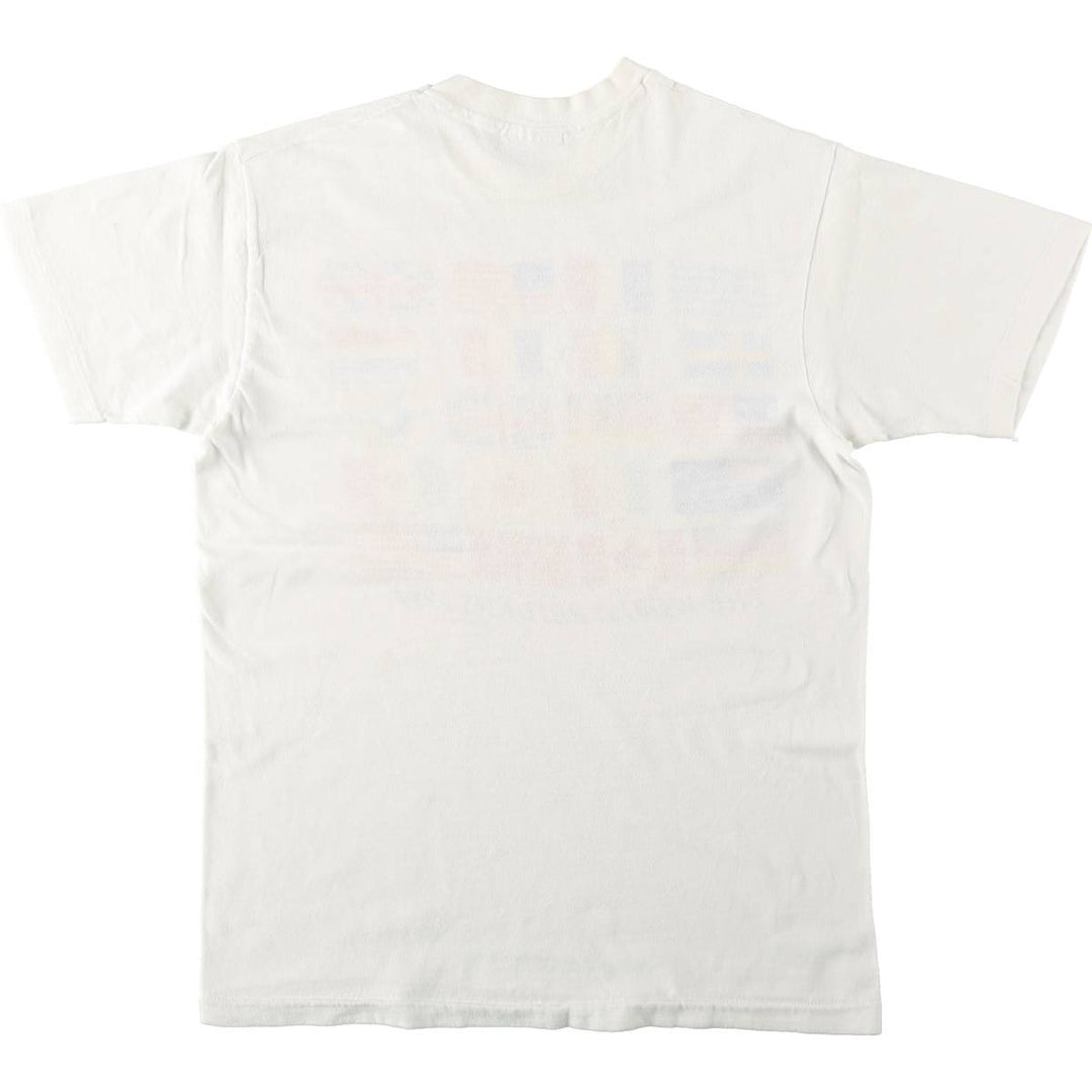 80'S Hanes Blue Tag Flag Pattern Los Angeles Olympics 1984 Sports Print T-Shirt Men's Size M (Equivalent) Vintage cotton white type Vintage Second Hand