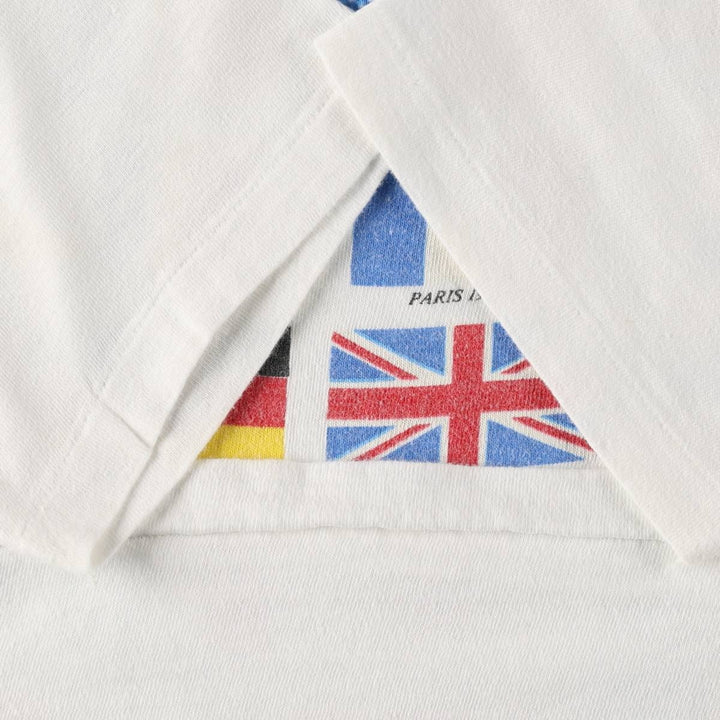 80'S Hanes Blue Tag Flag Pattern Los Angeles Olympics 1984 Sports Print T-Shirt Men's Size M (Equivalent) Vintage cotton white type Vintage Second Hand