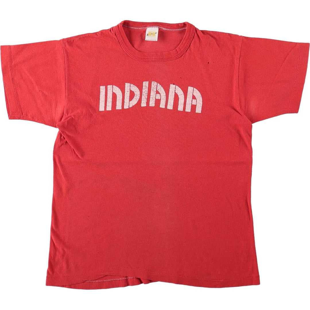 80'S Russell Print T-Shirt, Made in USA, Women's Size M (Equivalent), Vintage cotton red type Vintage Second Hand