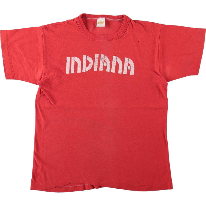 80'S Russell Print T-Shirt, Made in USA, Women's Size M (Equivalent), Vintage cotton red type Vintage Second Hand