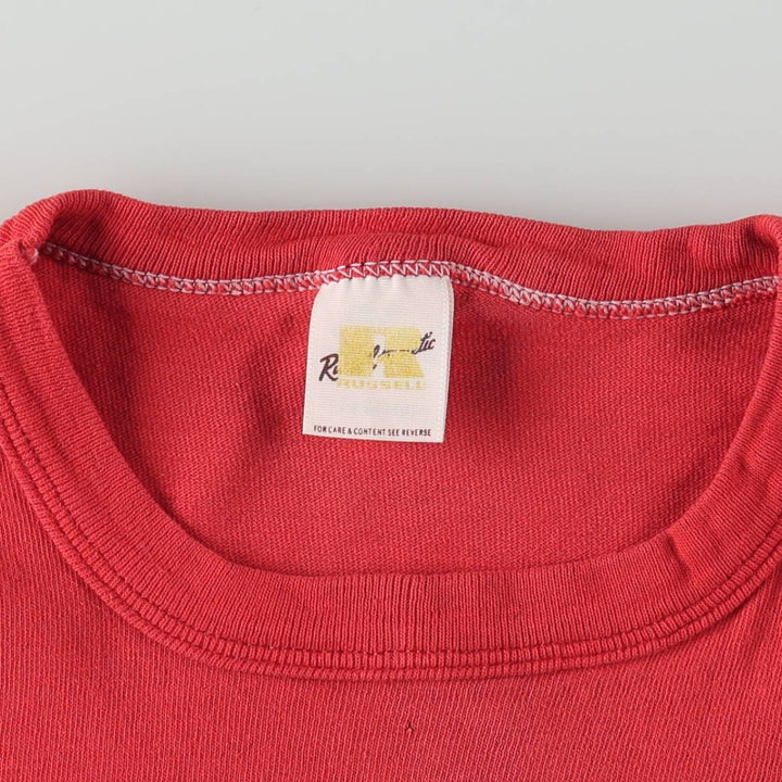 80'S Russell Print T-Shirt, Made in USA, Women's Size M (Equivalent), Vintage cotton red type Vintage Second Hand