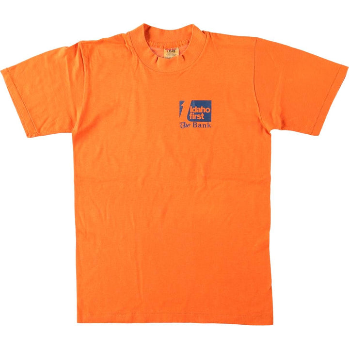 80'S TPLUS IDAHO FIRST BANK Denver Broncos Advertising T-Shirt, Women's Size M (Equivalent), Vintage polyester orange type Vintage Second Hand