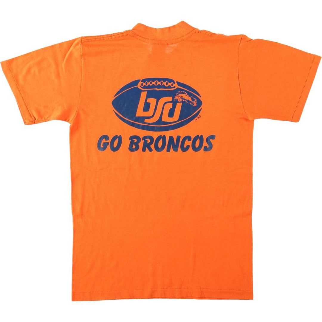 80'S TPLUS IDAHO FIRST BANK Denver Broncos Advertising T-Shirt, Women's Size M (Equivalent), Vintage polyester orange type Vintage Second Hand