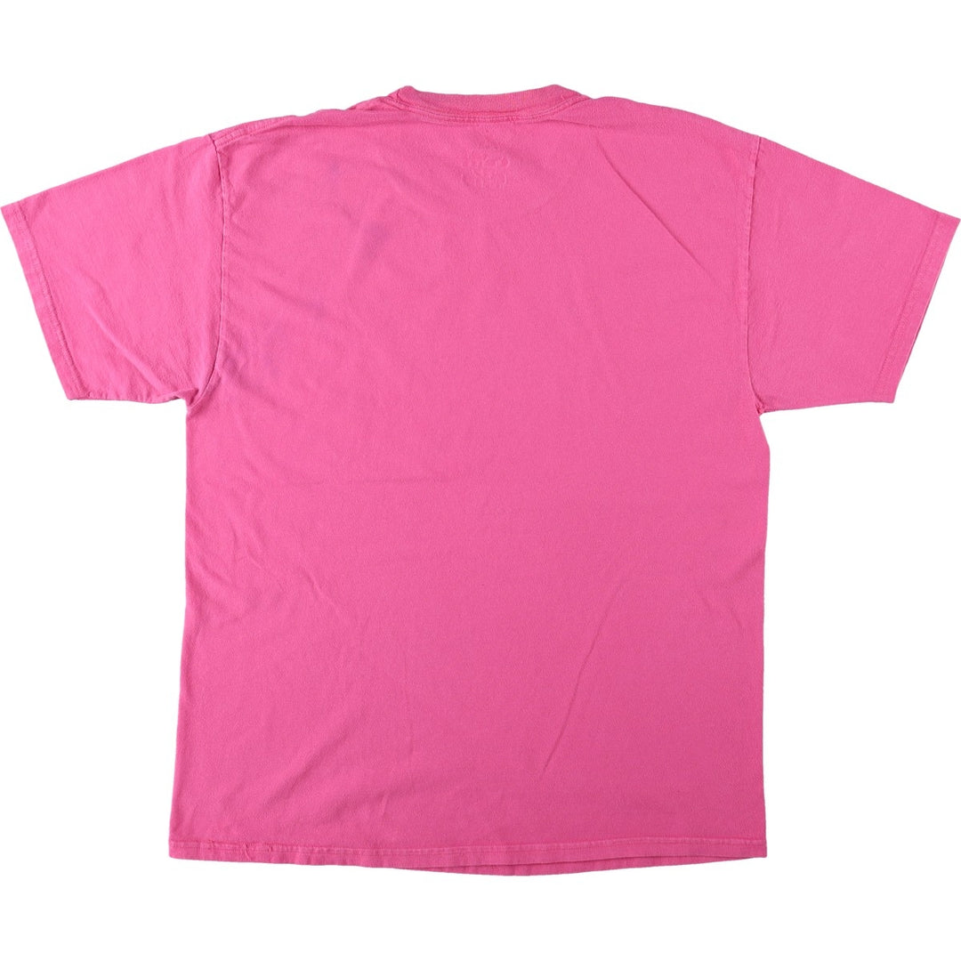 Disney MICKEY MOUSE character print T-shirt, women's size L (approx.) cotton pink type Vintage Second Hand
