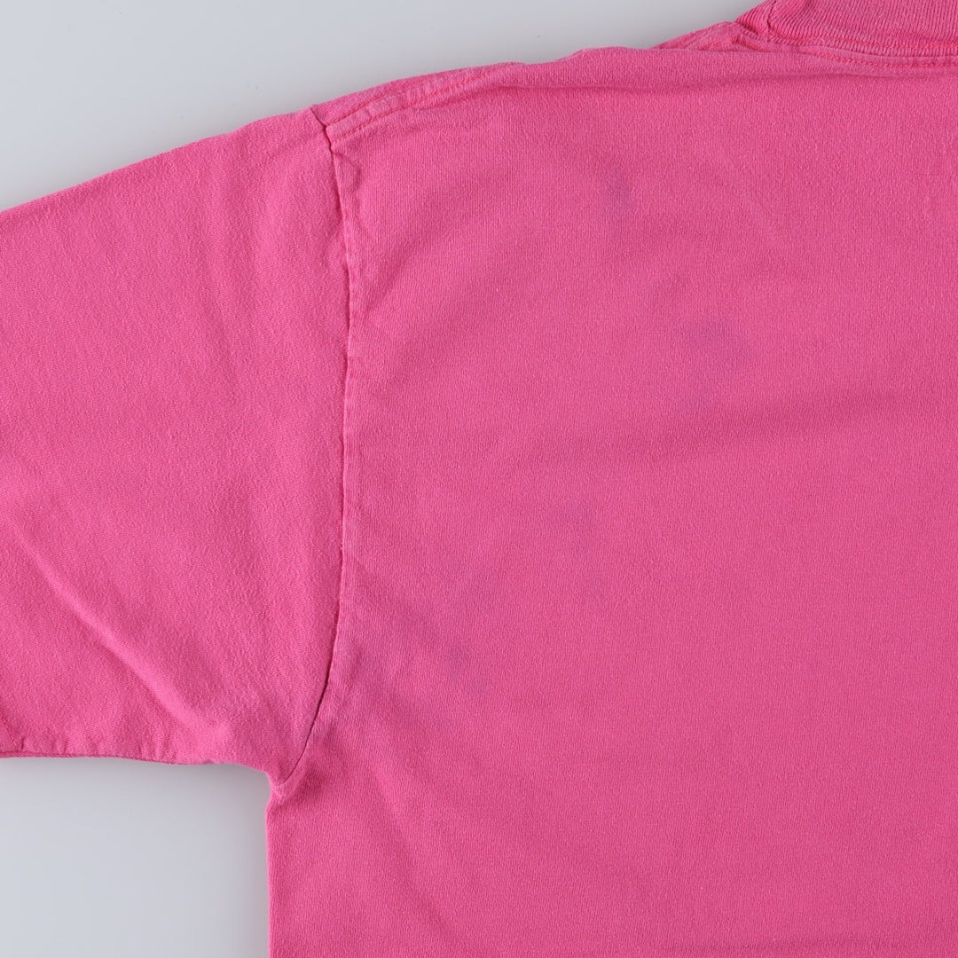 Disney MICKEY MOUSE character print T-shirt, women's size L (approx.) cotton pink type Vintage Second Hand