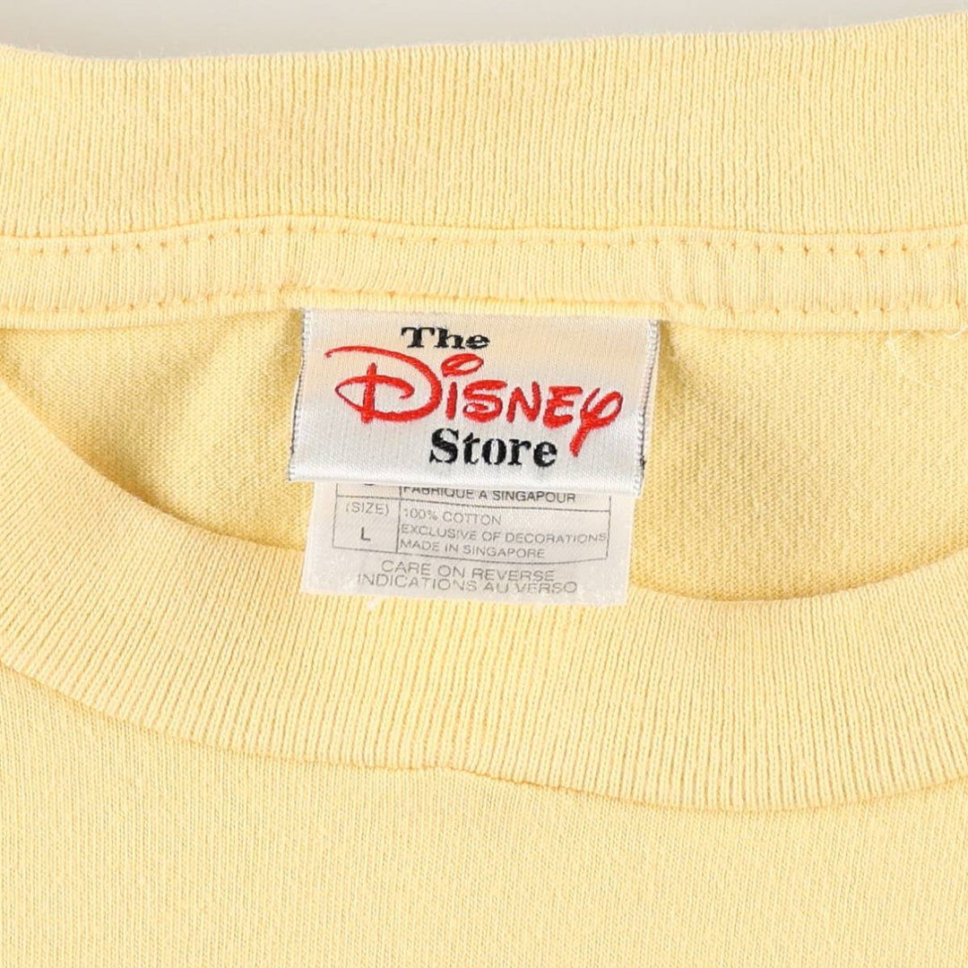 2000'S Disney Lady and the Tramp character embroidered T-shirt, women's size L (approx.) cotton yellow type Vintage Second Hand