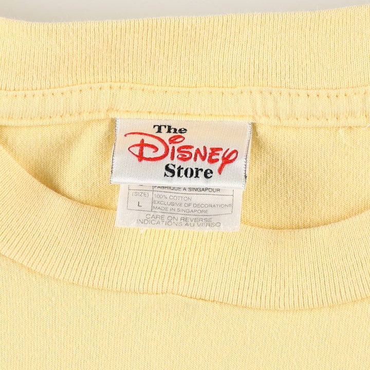 2000'S Disney Lady and the Tramp character embroidered T-shirt, women's size L (approx.) cotton yellow type Vintage Second Hand