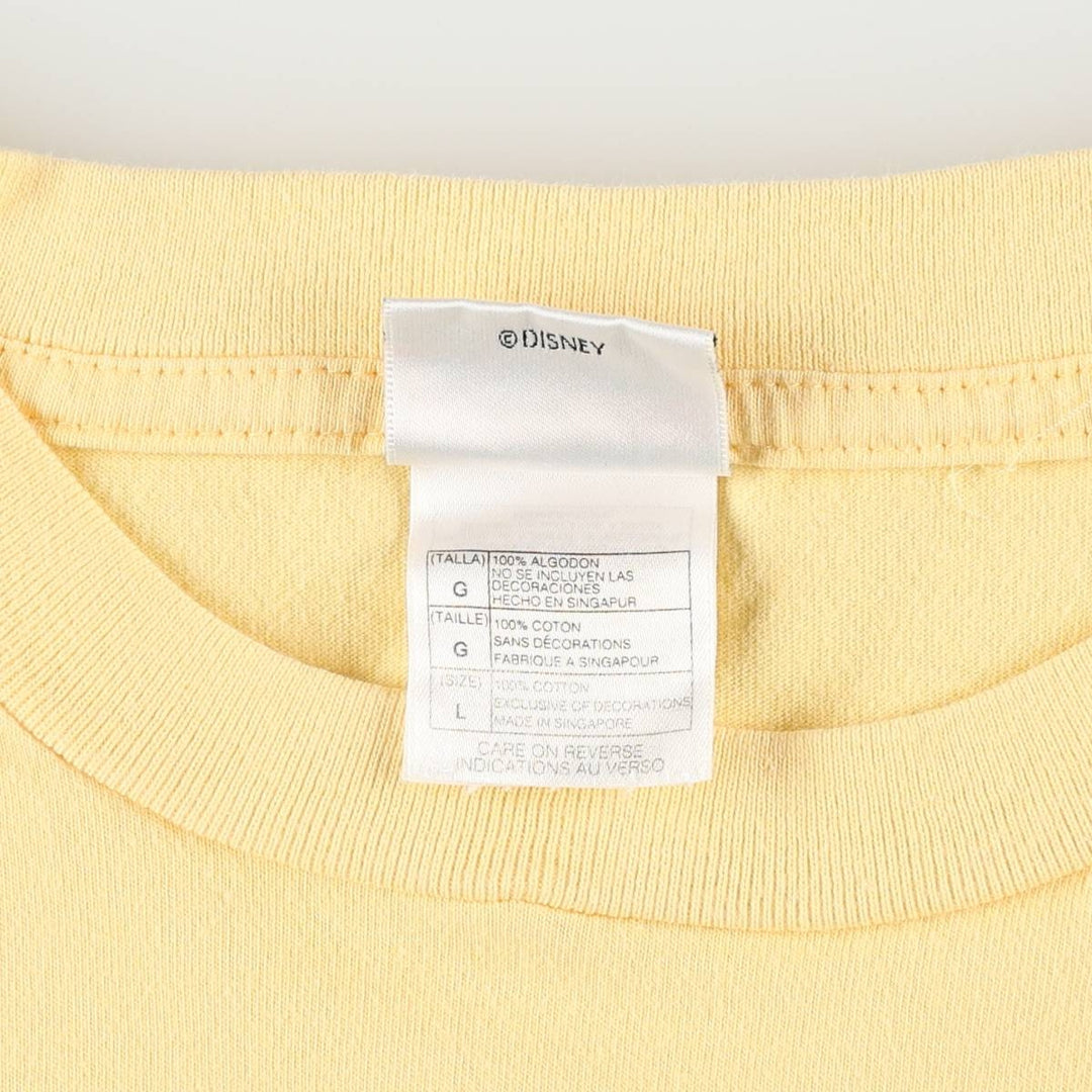 2000'S Disney Lady and the Tramp character embroidered T-shirt, women's size L (approx.) cotton yellow type Vintage Second Hand