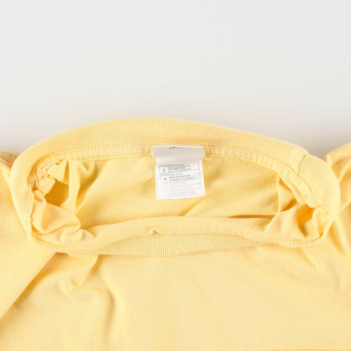 2000'S Disney Lady and the Tramp character embroidered T-shirt, women's size L (approx.) cotton yellow type Vintage Second Hand