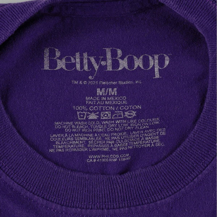 Betty Boop character print T-shirt, women's size M (approx.) cotton purple type Vintage Second Hand