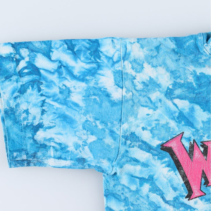 90'S Looney Tunes Tweety Tie-Dye Pattern Character Print T-Shirt, Made in USA, Women's Size S (Equivalent), Vintage cotton Blue type light blue Vintage Second Hand