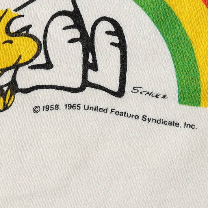 SNOOPY character print T-shirt, women's size S (approx.), vintage. unclear white type Vintage Second Hand