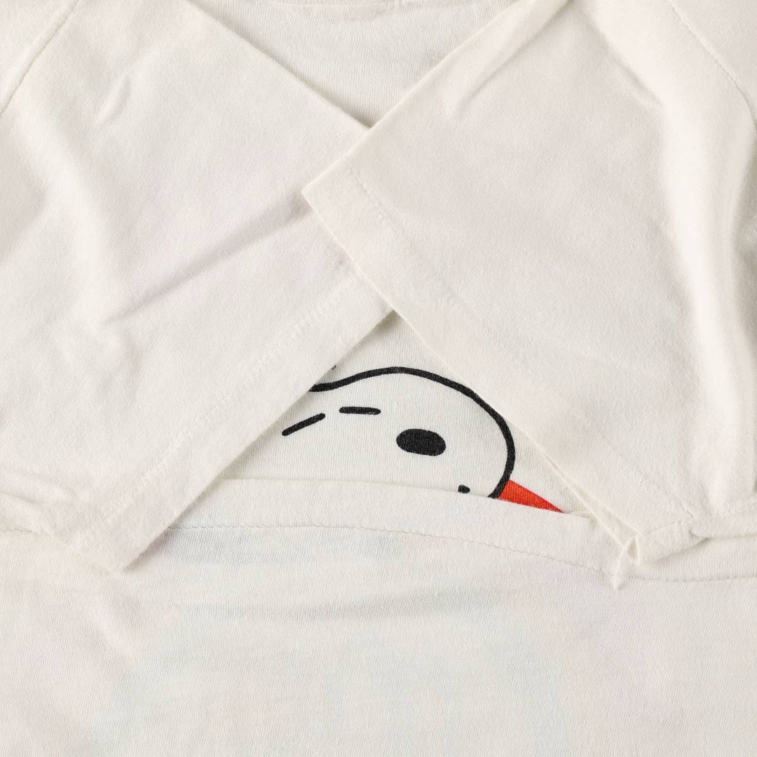 SNOOPY character print T-shirt, women's size S (approx.), vintage. unclear white type Vintage Second Hand