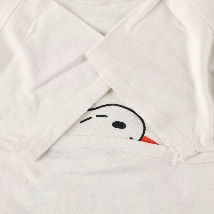 SNOOPY character print T-shirt, women's size S (approx.), vintage. unclear white type Vintage Second Hand