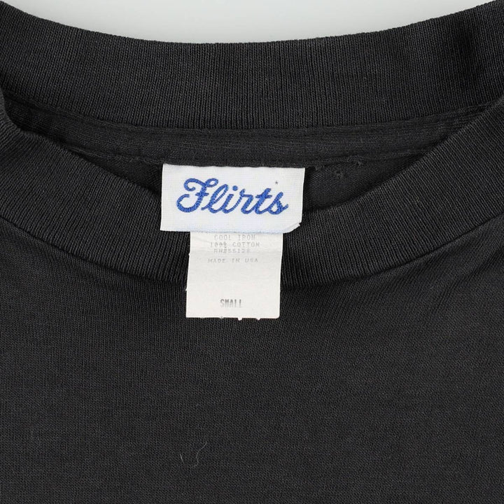 90'S FLIRTS SNOOPY Woodstock Character Print T-Shirt, Made in USA, Men's Size S (approx.), Vintage cotton black type Vintage Second Hand