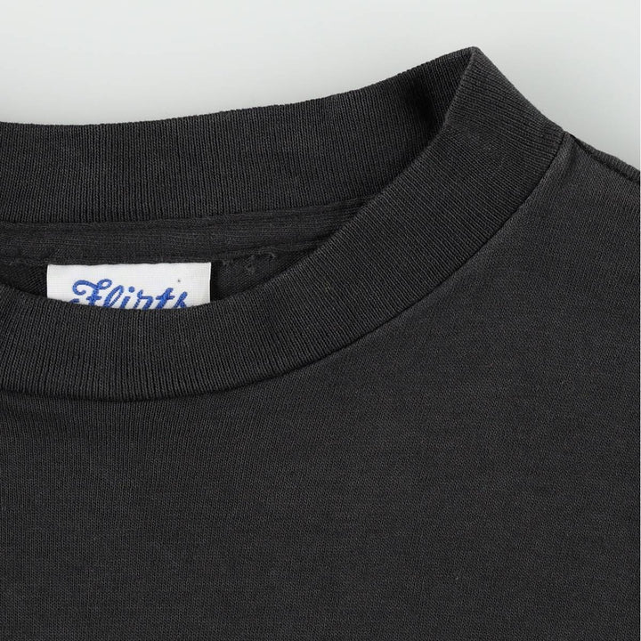 90'S FLIRTS SNOOPY Woodstock Character Print T-Shirt, Made in USA, Men's Size S (approx.), Vintage cotton black type Vintage Second Hand