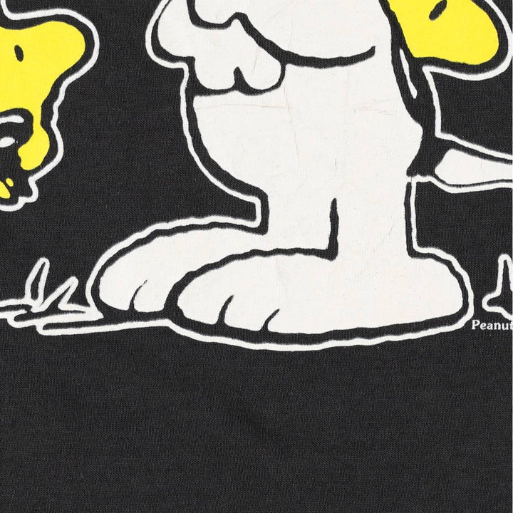 90'S FLIRTS SNOOPY Woodstock Character Print T-Shirt, Made in USA, Men's Size S (approx.), Vintage cotton black type Vintage Second Hand