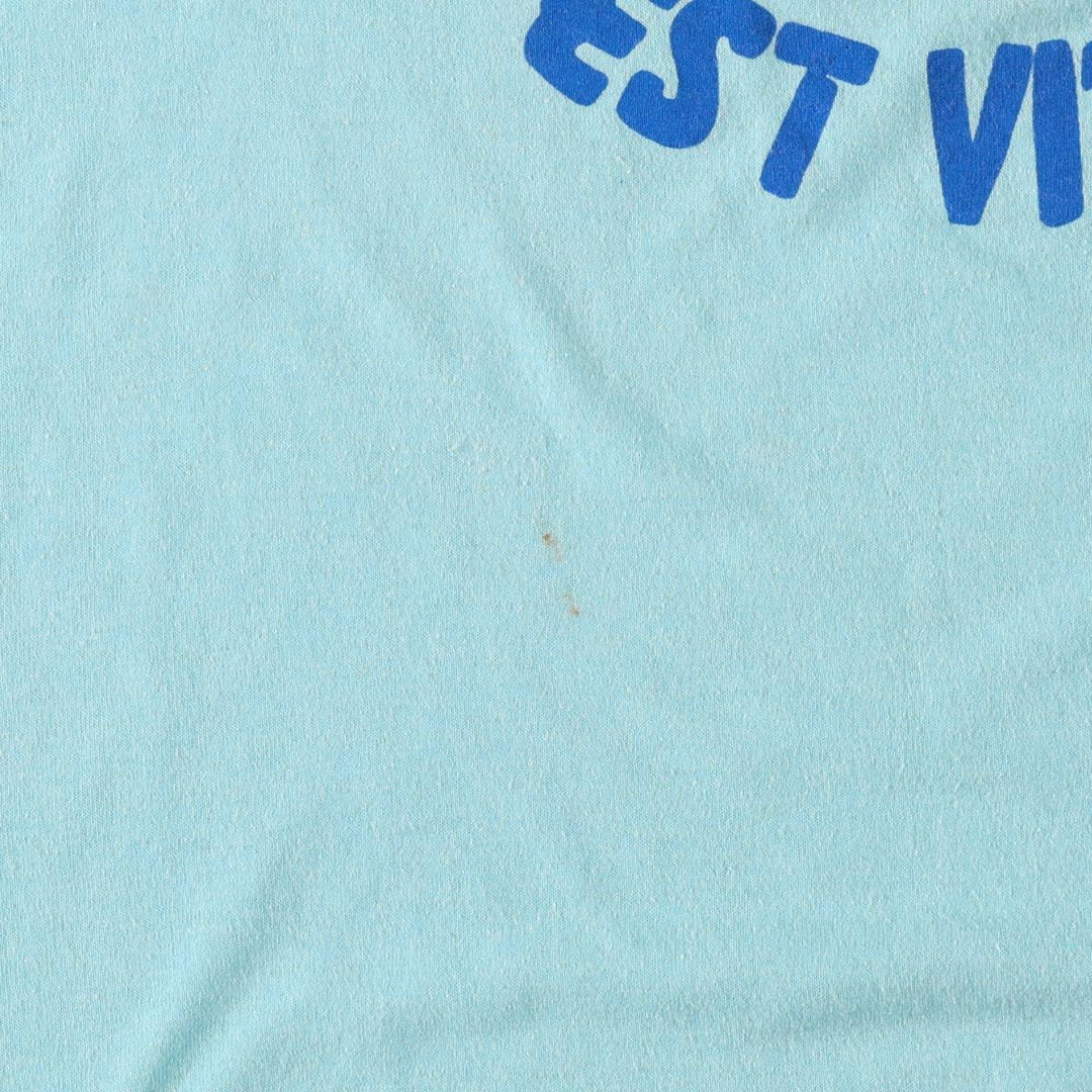 1970'S Garfield character print t-shirt, women's size L equivalent, vintage. unclear Blue type light blue Vintage Second Hand