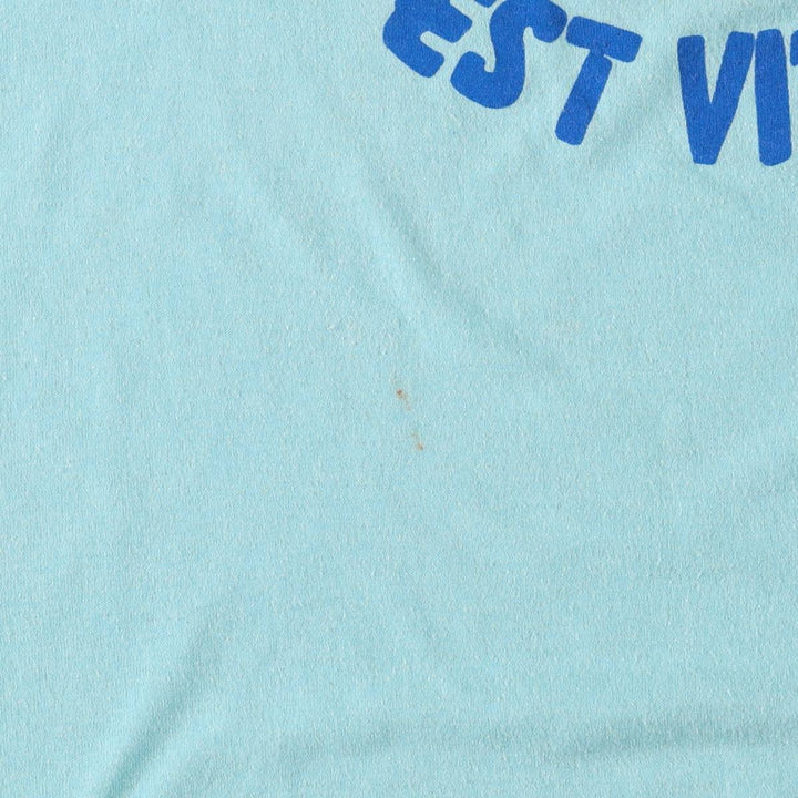 1970'S Garfield character print t-shirt, women's size L equivalent, vintage. unclear Blue type light blue Vintage Second Hand
