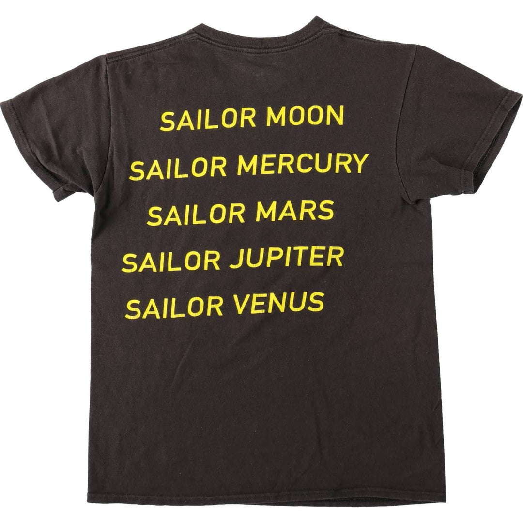 SAILOR MOON Pretty Guardian Sailor Moon Anime Character Print T-Shirt Women's Size S cotton black type Vintage Second Hand