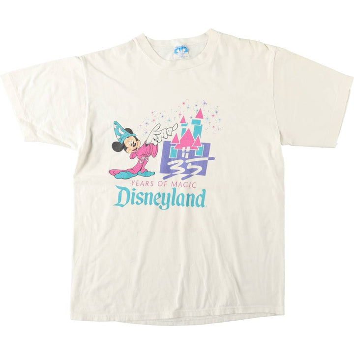 90'S Disney Mickey Mouse character print T-shirt, Made in USA, Women's size L equivalent, Vintage cotton white type Vintage Second Hand