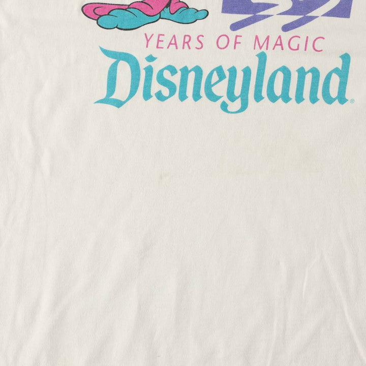 90'S Disney Mickey Mouse character print T-shirt, Made in USA, Women's size L equivalent, Vintage cotton white type Vintage Second Hand