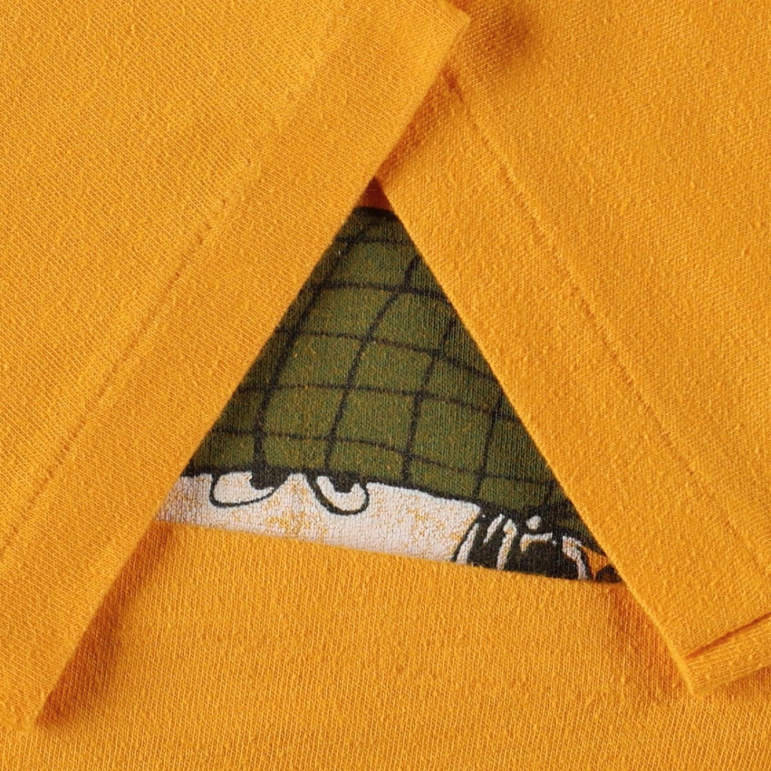 70s-80'S Artex Snoopy Character Print T-Shirt, Made in USA, Women's Size S (approx.), Vintage cotton yellow type Vintage Second Hand