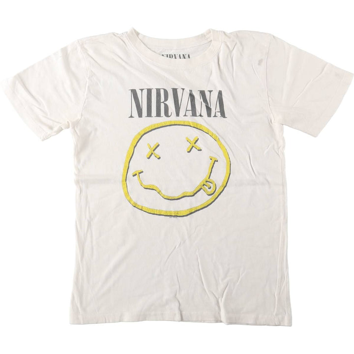 NIRVANA Nirvana Band T-shirt, Women's L size cotton white type Vintage Second Hand