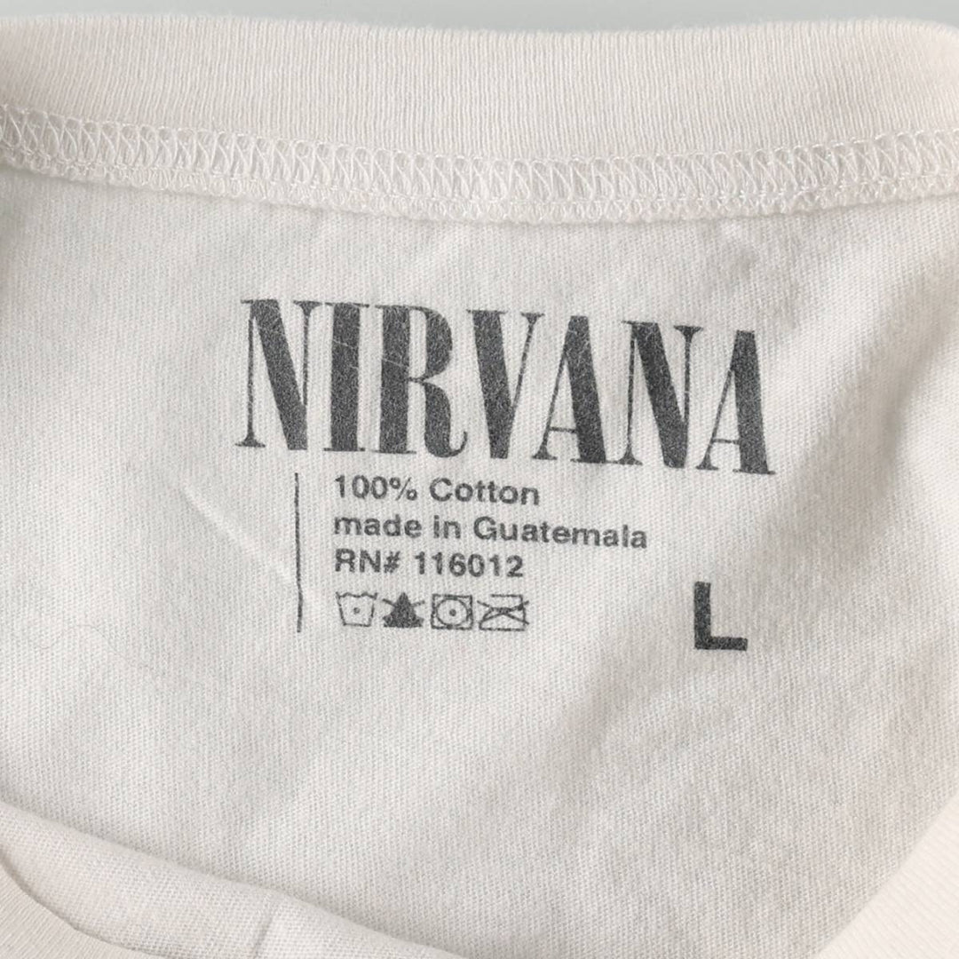 NIRVANA Nirvana Band T-shirt, Women's L size cotton white type Vintage Second Hand
