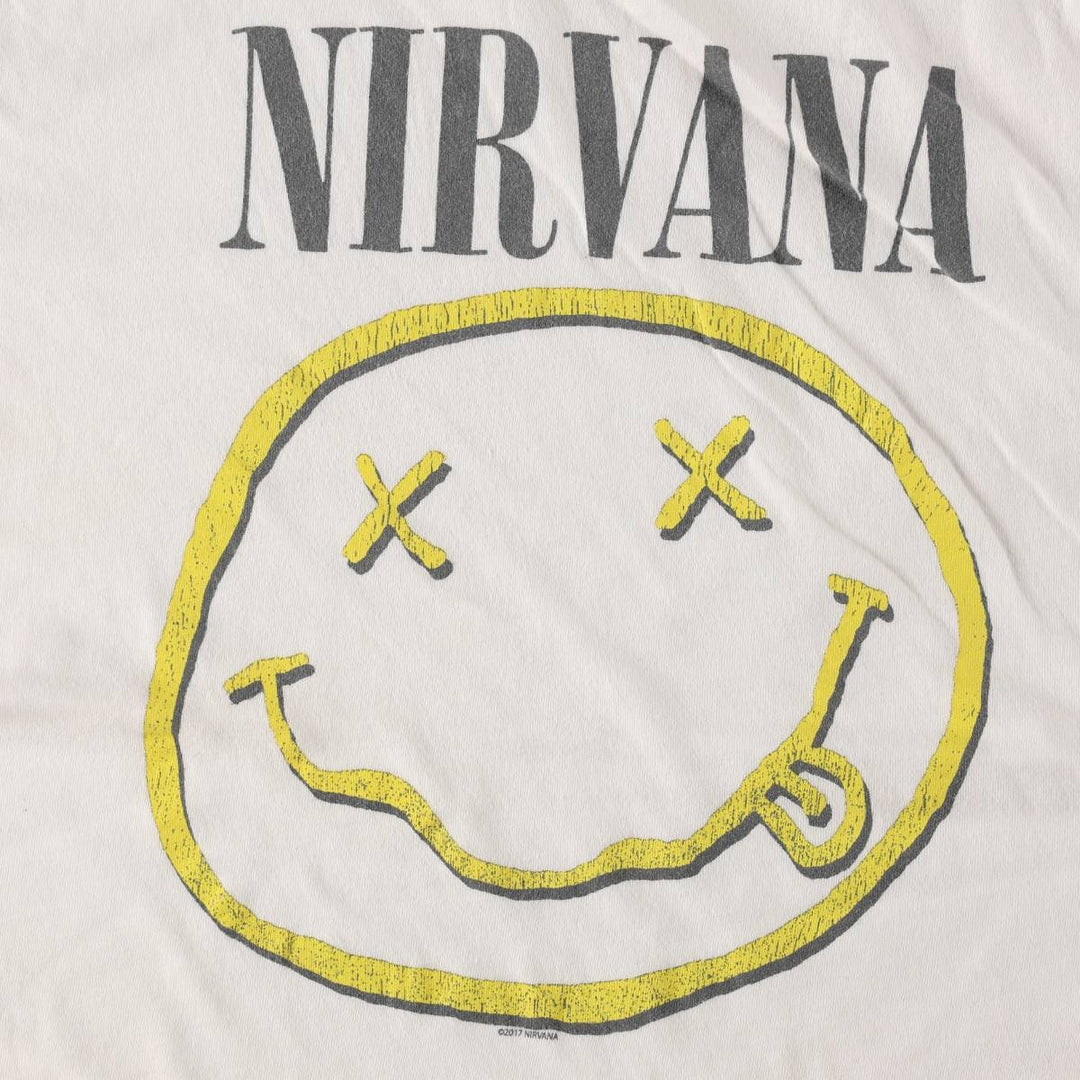 NIRVANA Nirvana Band T-shirt, Women's L size cotton white type Vintage Second Hand